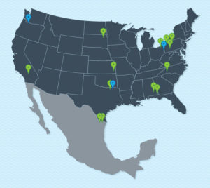 Molded Fiber Glass Locations Map
